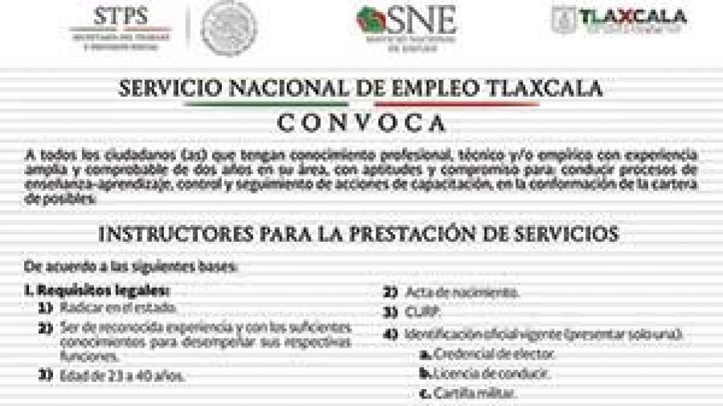 Servicio nacional de empleo Tlaxcala