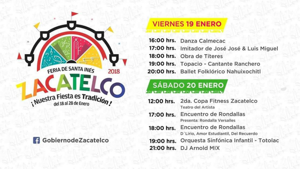 Programa de feria Zacatelco 2018