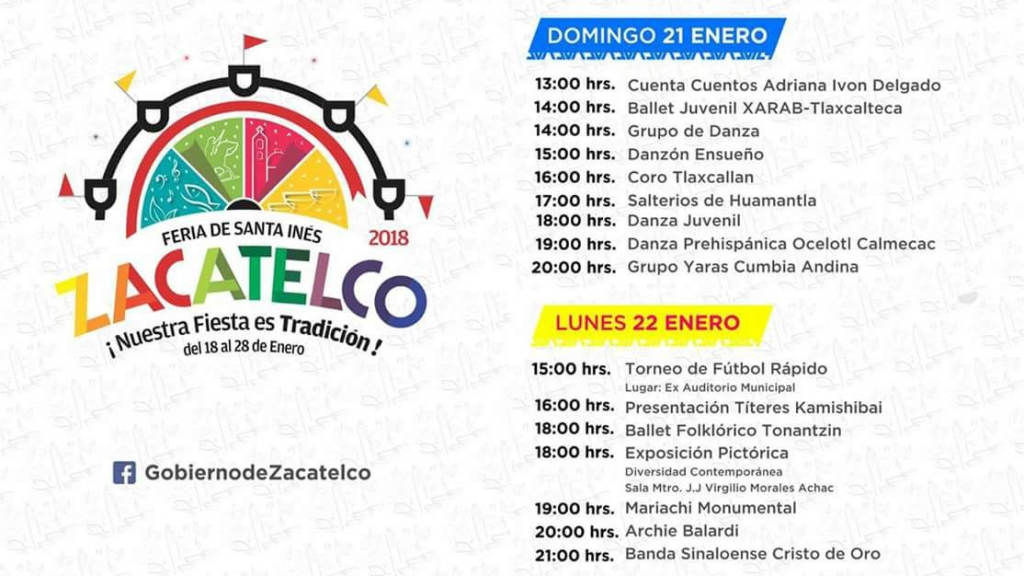 Programa de feria Zacatelco 2018