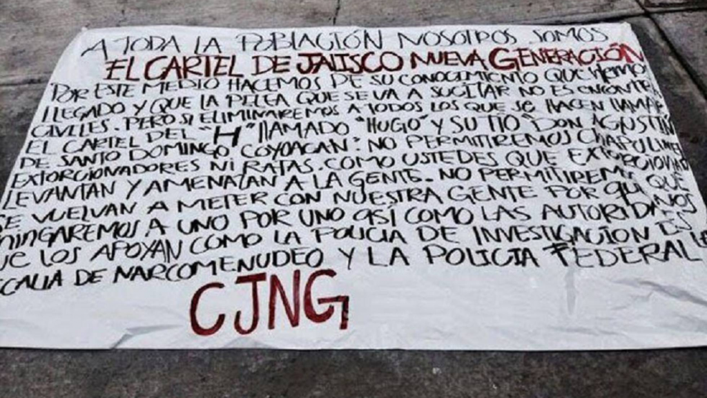 Una narcomanta en la Ciudad de México siembra la inquietud