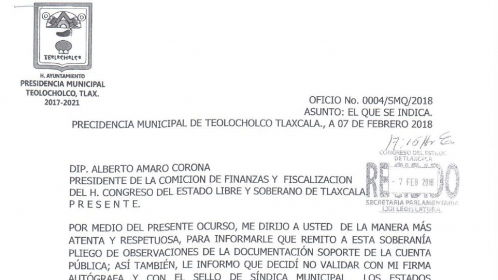 Alcalde de Teolocholco no ha comprobado 1.3 millones 