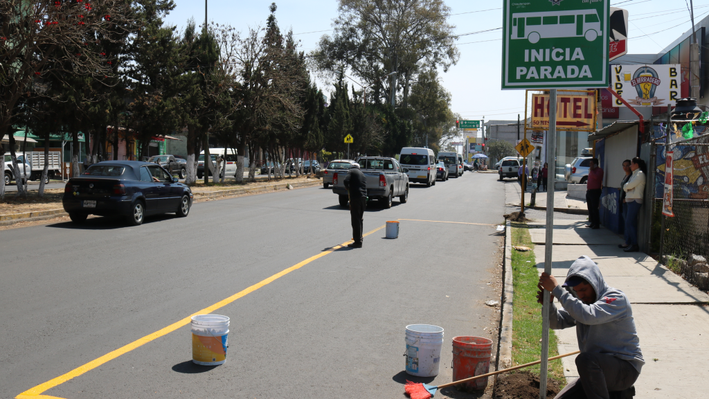 Colocación de señaléticas en el municipio de Chiautempan