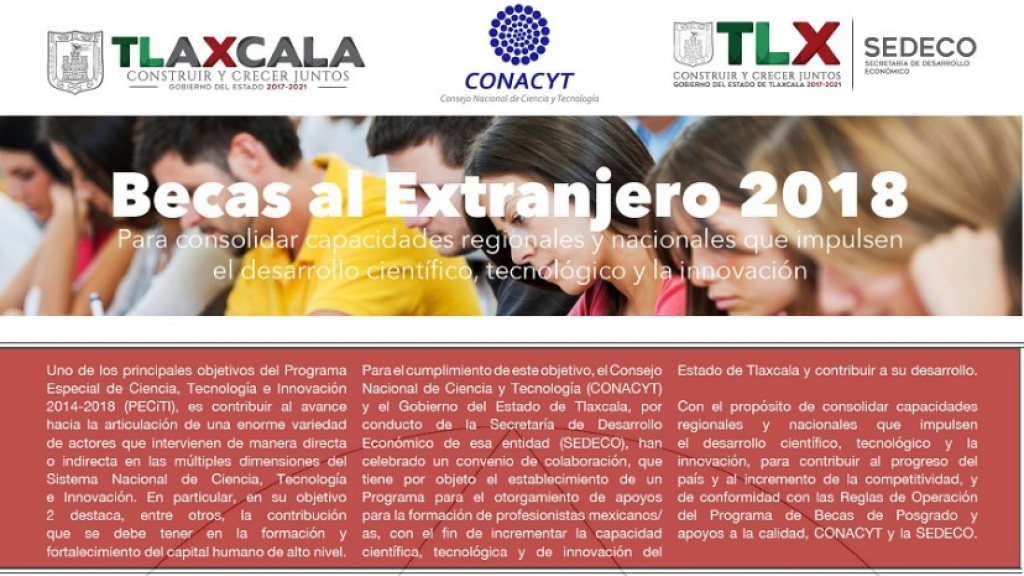 Emite Sedeco convocatoria para becas en el extranjero 2018