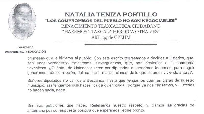 No alcahuetear al presidente de Teacalco, piden vecinos