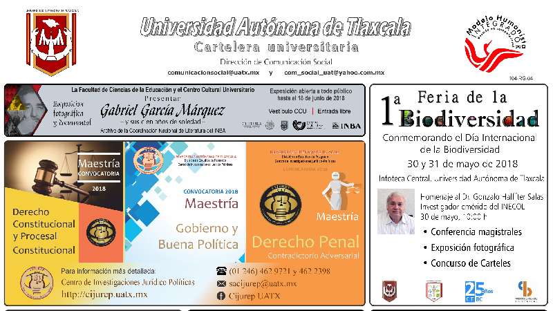 Cartelera UAT correspondiente al martes 29 de mayo de 2018