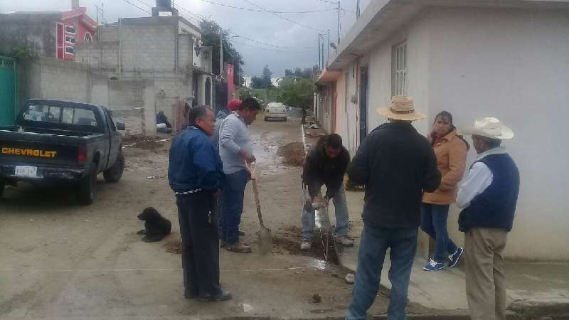 Atienden en Huamantla problemas de encharcamientos por lluvias