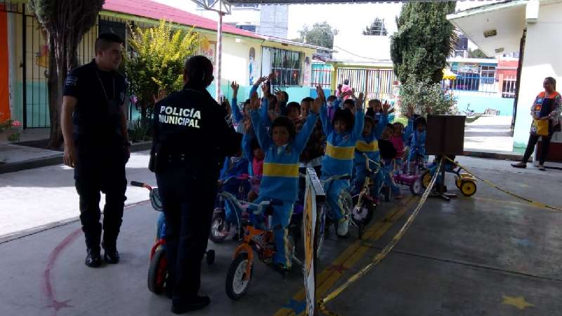 Imparten curso Educación Vial en Jardín de Niños de Chiautempan