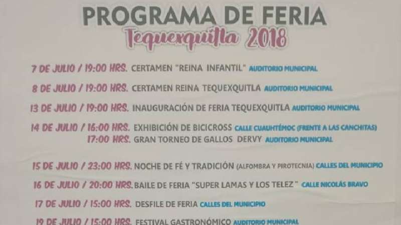 Programa de Feria Tequexquitla 2018