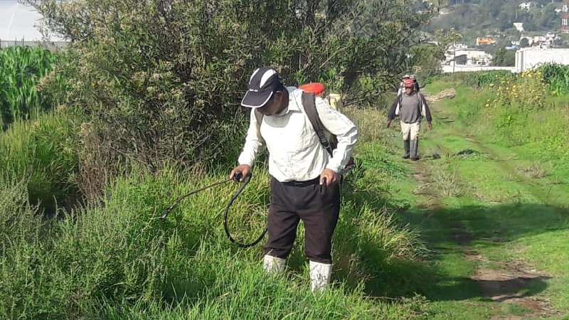 En Lardizábal se realiza la fumigación de canales de riego