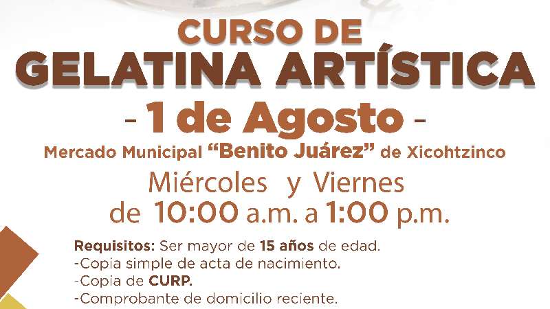 Curso de gelatina artística en Xicohtzinco agosto 2018