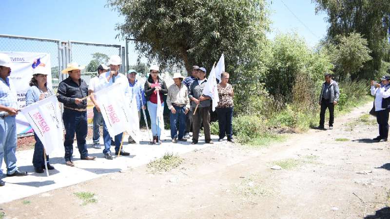 Trabajos de drenaje pluvial en Tepactepec, Natívitas