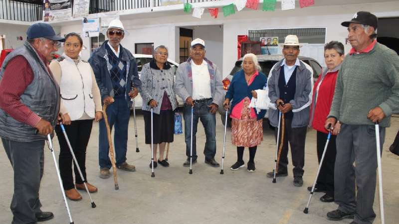 DIF de Tocatlán entregó sillas de ruedas, bastones y andaderas