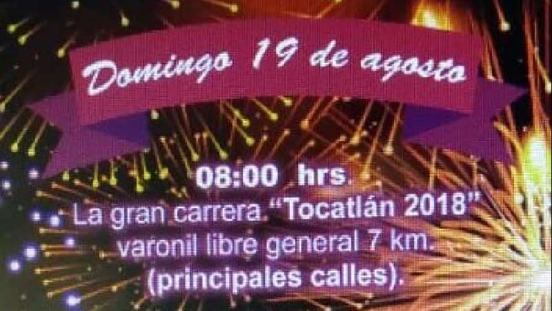 Eventos para el día de hoy 19 de Agosto. Feria Tocatlán 2018