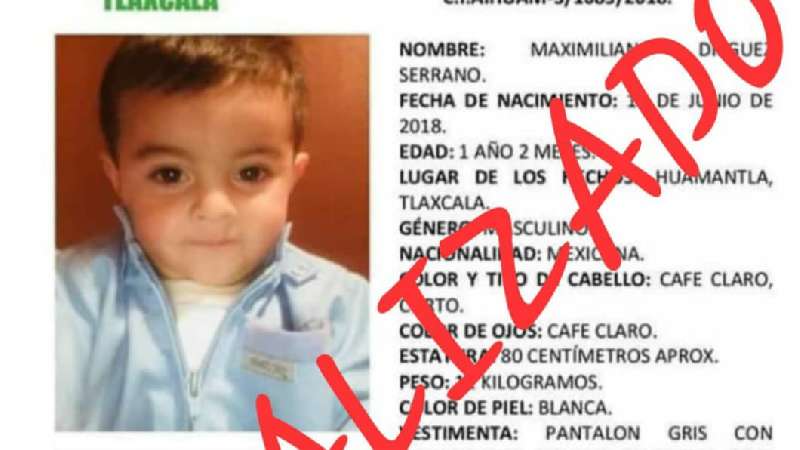 Se localiza al menor Maximiliano N. en Huamantla