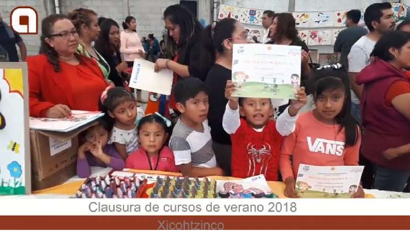 Niños muestran habilidades tras curso de verano en Xicohtzinco