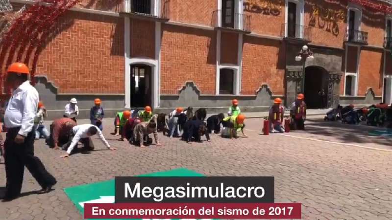 Realiza Protección Civil simulacro de sismo