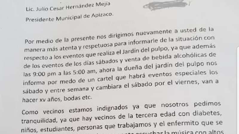 Vecinos hacen solicitud a edil de Apizaco y no los atiende 