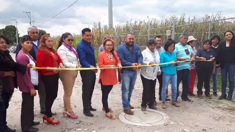 Inauguran ampliación de drenaje sanitario en Xicohtzinco