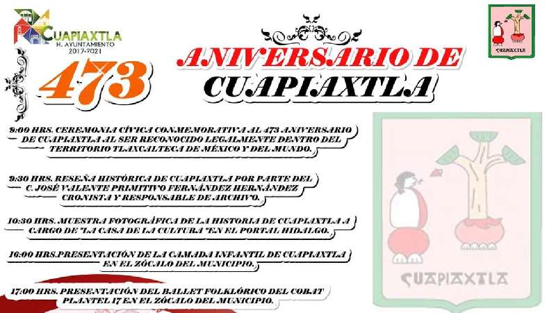 473 aniversario de Cuapiaxtla