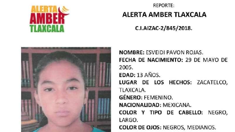 Buscan a menor de Zacatelco