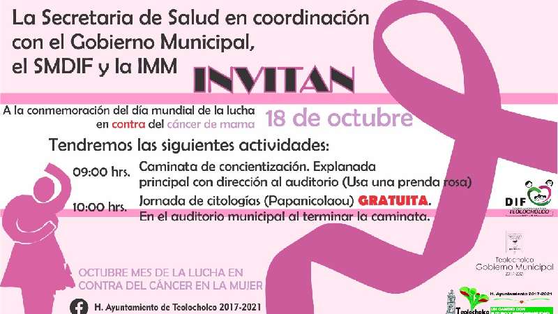 Teolocholco día mundial de la lucha contra el cáncer de mamá