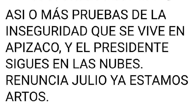 El diablo anda suelto en Apizaco, piden a edil renunciar