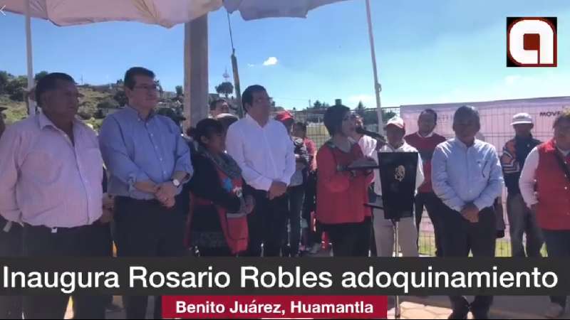 Inauguró Rosario Robles obra en Huamantla 