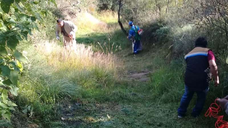 Rehabilitan la barranca Tlacuetla de San Lucas Cuauhtelulpan