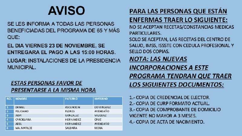 Ayuntamiento Tocatlan informa