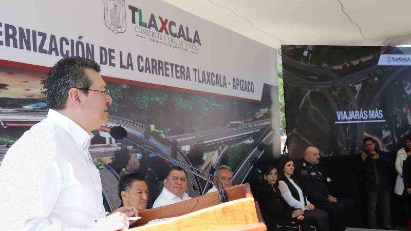 Mena da inicio a modernización de carretera Tlaxcala-Apizaco