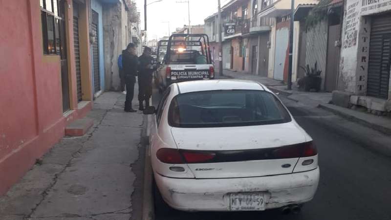 Recupera auto robado policía municipal de Chiautempan