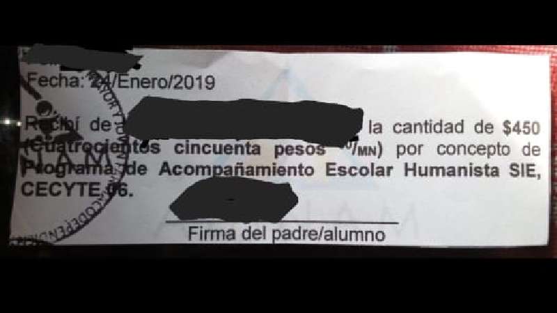 Obligan a padres del Cecyte 06 a pagar curso para sus hijos 