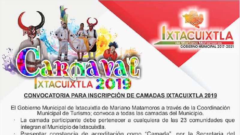 Convocatoria para inscripción de Camadas Ixtacuixtla 2019