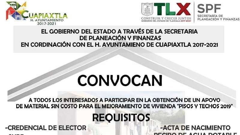 Apoyos de vivienda en Cuapiaxtla 