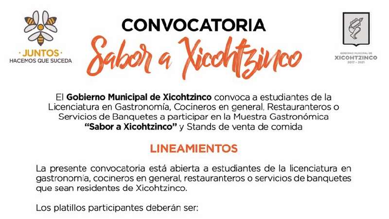 Convocatoria sabor a Xicohtzinco