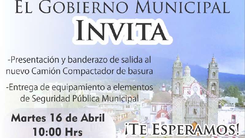 Teolocholco invita al banderazo del camión compactador 