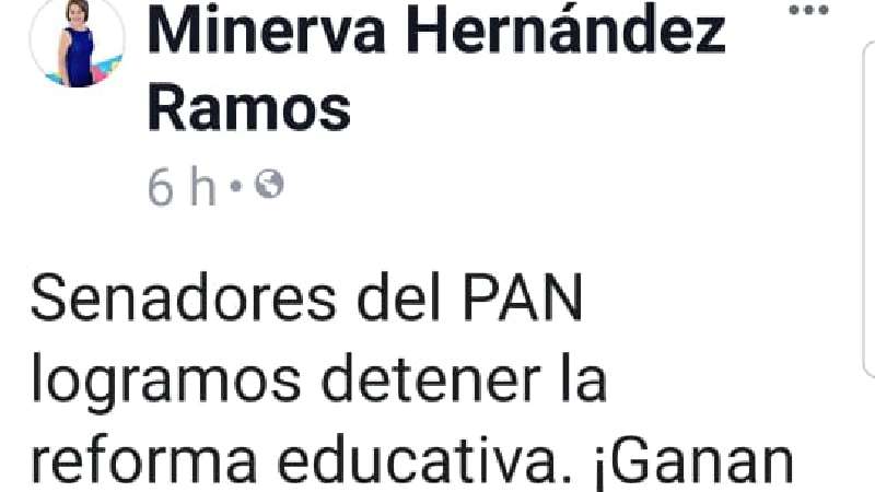 Festeja Minerva Hernández no aprobación de reforma educativa 