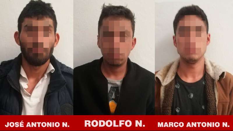 Asegura PGJE a tres imputados por portación de arma de fuego