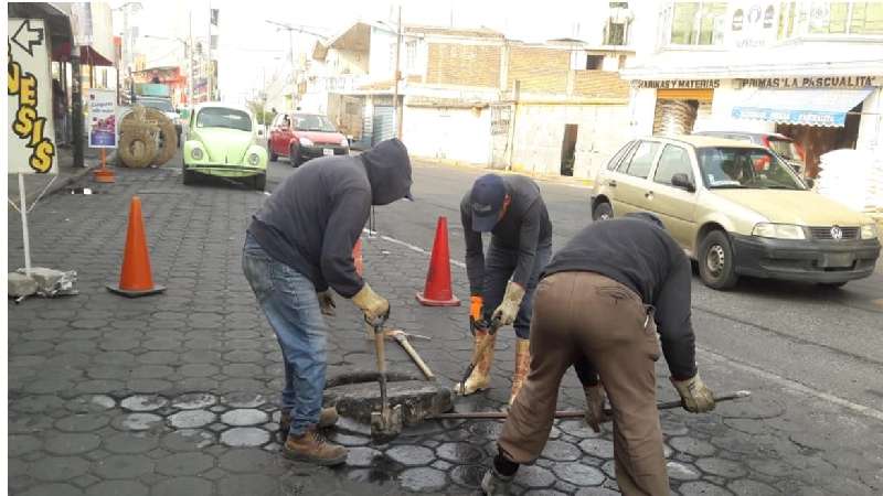 Realizan limpieza de red sanitaria en Zacatelco
