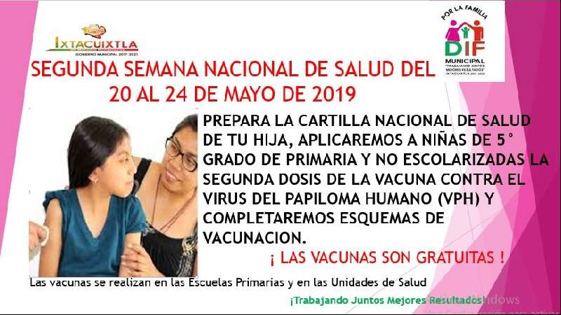 Segunda Semana Nacional de Vacunación en Ixtacuixtla