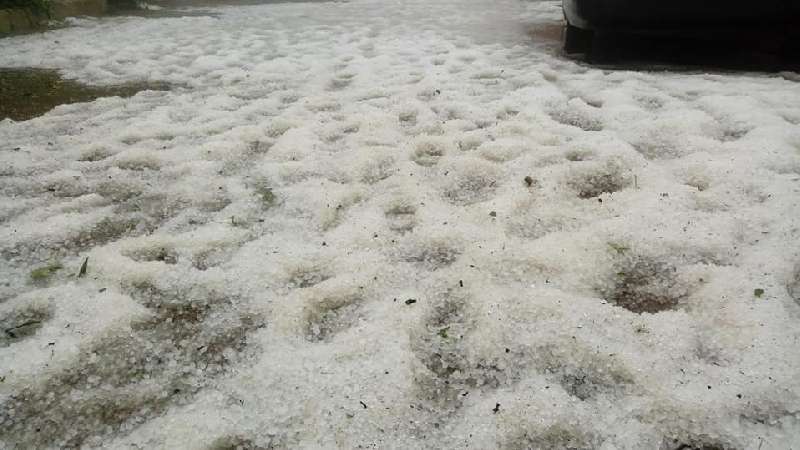 El día de hoy granizada en Tocatlán