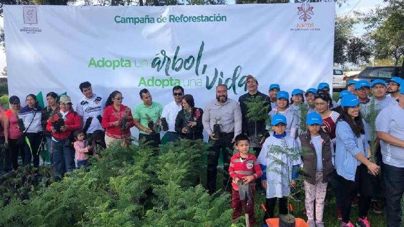 Adopta un árbol, adopta una vida, campaña en Xicohtzinco