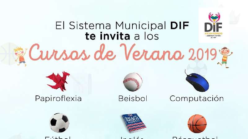 Invita DIF Xicohtzinco a inscribirse a Cursos de Verano 2019