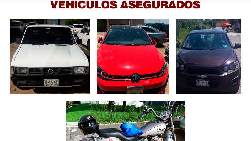 Recupera PGJE 4 vehículos con reporte de robo