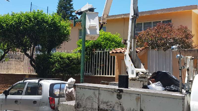 Optimizan alumbrado público en Centro Histórico de Tlaxcala