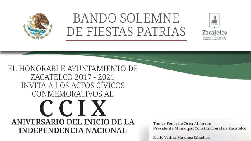 Bando solemne de fiestas patrias Zacatelco