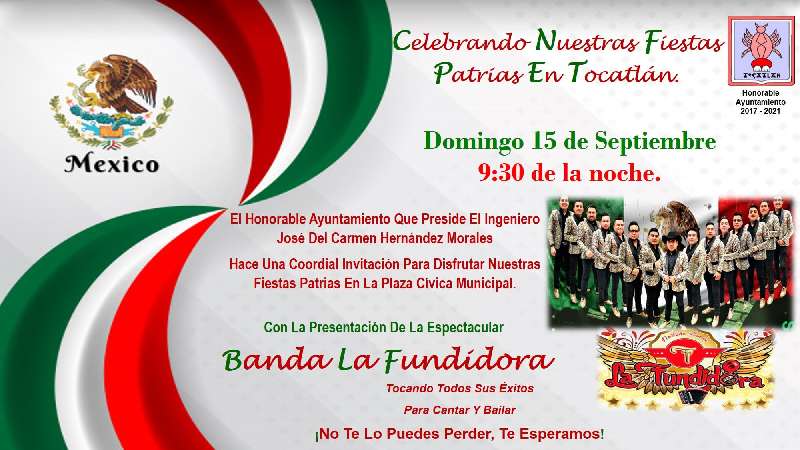 Actividades de fiestas patrias en Tocatlán 