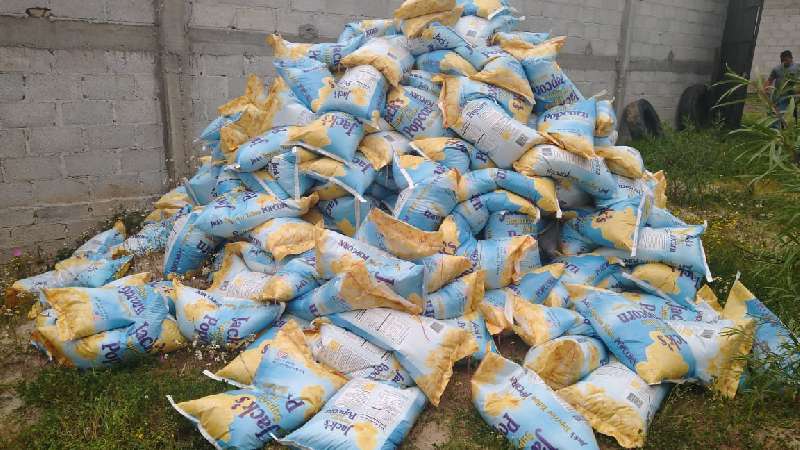 Asegura PGJE más de 300 bultos de maíz palomero en Calpulalpan