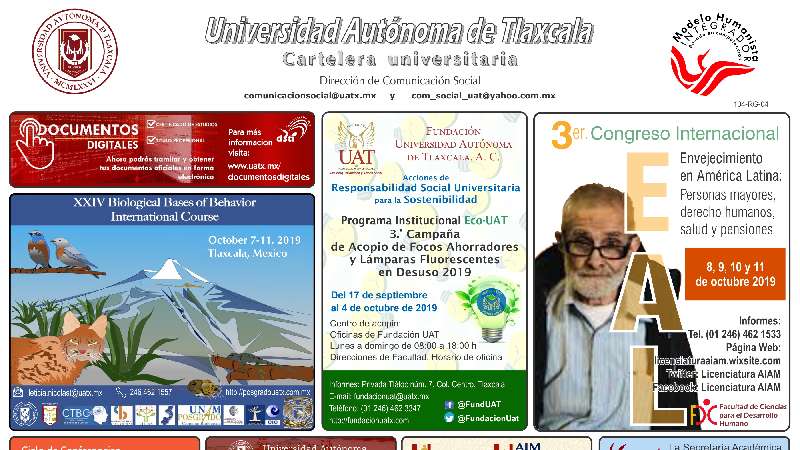 Cartelera UATx correspondiente al viernes 4 de octubre de 2019