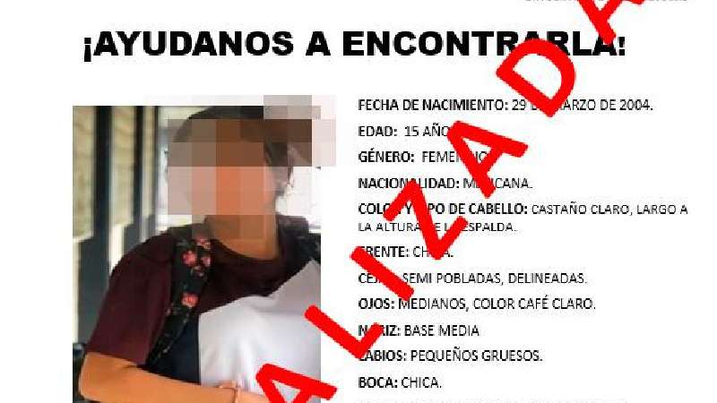 Ubica PGJE a menor desaparecida, estaba con su pareja sentimental